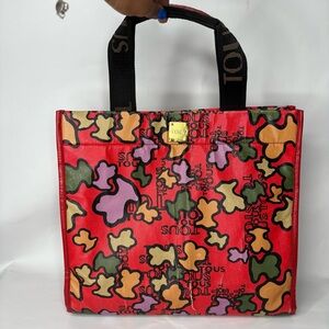 Vintage TOUS KAOS Tote Large Monogram Bear Vegan Leather Shoulder Bag